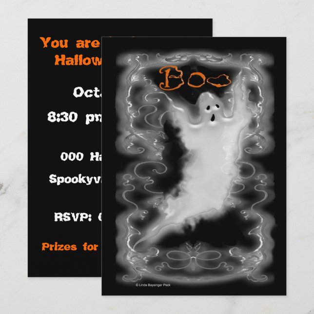 Convites Beira branca do rolo do fantasma (Frente/Verso)