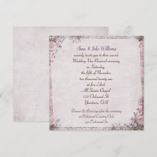 Convites beira floral antiquado da renovação do voto de