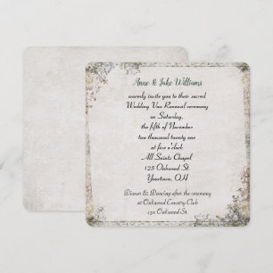 Convites beira floral antiquado da renovação do voto de
