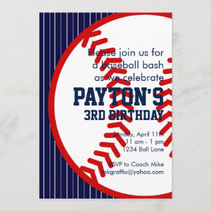Convites Beisebol Aniversário