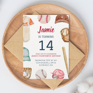 Convites Beisebol Em Qualquer Aniversário Da Idade