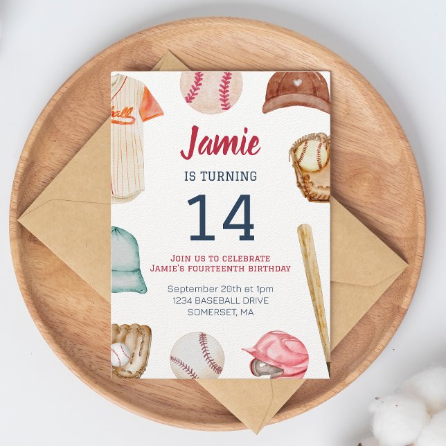 Convites Beisebol Em Qualquer Aniversário Da Idade (Criador carregado)