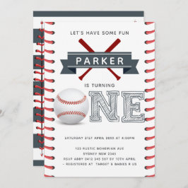 Convites Beisebol Primeiro Aniversário