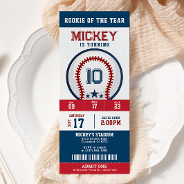 Convites Beisebol Rookie Do Bilhete De Festa de aniversário