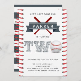 Convites Beisebol Segundo Aniversário