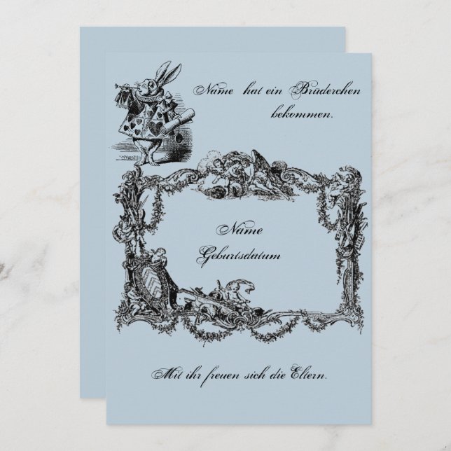 Convites Bekanntgabe zur Geburt – Geburtskarte (Frente/Verso)