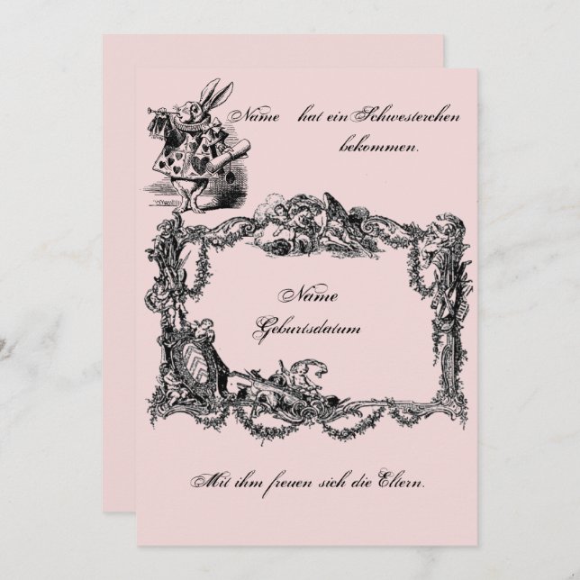 Convites Bekanntgabe zur Geburt – Geburtskarte (Frente/Verso)