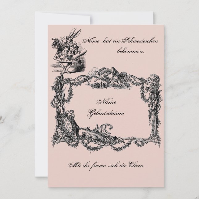 Convites Bekanntgabe zur Geburt – Geburtskarte (Frente)