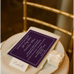 Convites Bela Casamento de Ameixas e Cinzas<br><div class="desc">Com um fundo de ameixa,  os detalhes do seu casamento estão dentro de um quadro quadrado de cinza. O texto também está escrito em cinzas. Fácil de preencher modelos faz com que a personalização seja uma tarefa fácil. Faça seu pedido hoje mesmo!</div>