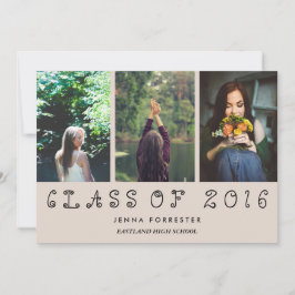 Convites Bela Classe De Festa de formatura De Três Fotos 20
