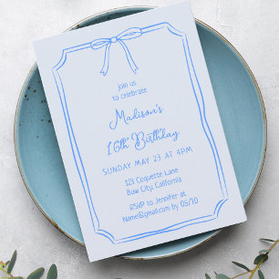 Convites Bela Coquete Arco Desenhado Mão Branca Aniversário