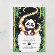 Bela Criança Colorida Panda Aniversário
