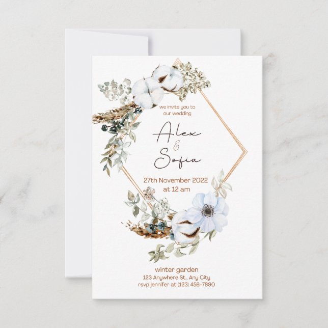 Convites bela design para o dia especial (Frente)