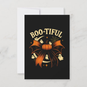 Convites Bela e Divertida Abóbora com Laço de Halloween Coq