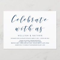 Bela Elegância, Azul Marinho, Casamento Furtivo