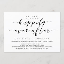 Convites Bela Elegância, Preto, Casamento Furtivo