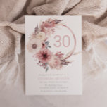 Convites Bela festa de aniversário de 30 anos de Blush Boho<br><div class="desc">Belo Convite de festas Boho Blush aniversário de 30 anos Veja nossa coleção para muitos mais convites e itens correspondentes Também disponíveis como um convite para download digital.</div>
