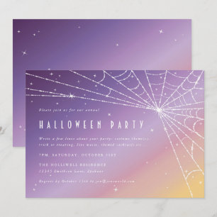 Convites Bela festa de Halloween na Web Spider