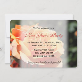 Convites Bela flor amarela de rosa, festa de Ano Novo