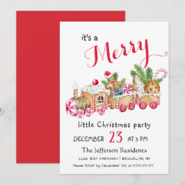 Convites Bela Gingerpão Expresso Pequena Festa de Natal