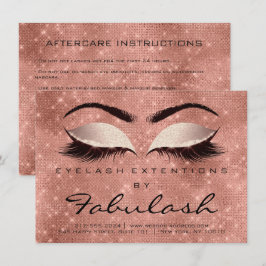 Convites Bela Lashes Extensão Após o Rosa de Instrução de C