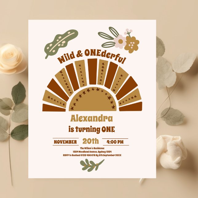 Convites Bela natureza e primeiro aniversario maravilhoso (Criador carregado)