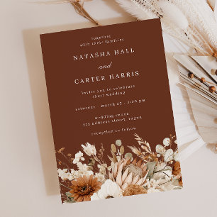 Convites Bela Noiva Boho Ricas Flores Casamento