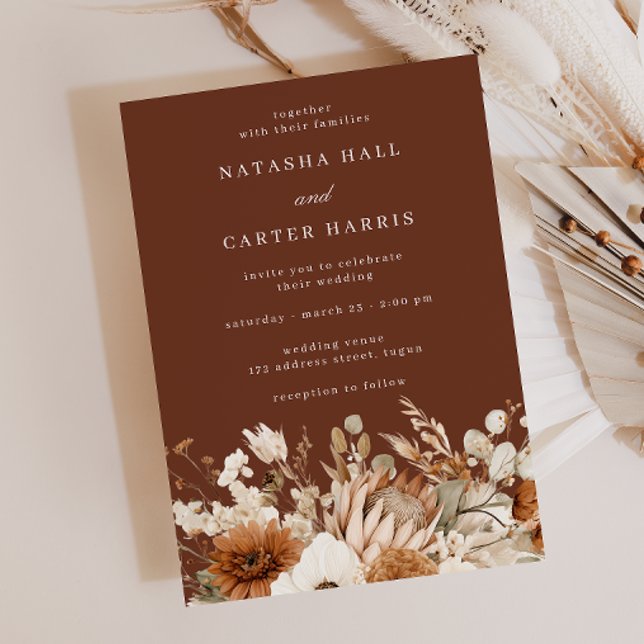 Convites Bela Noiva Boho Ricas Flores Casamento (Criador carregado)
