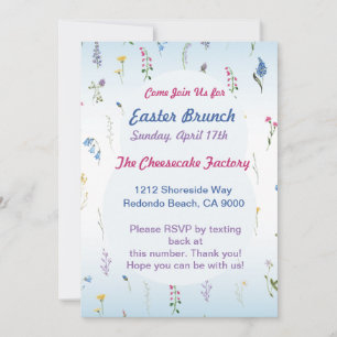 Convites Bela Páscoa de flor selvagem morena Brunei