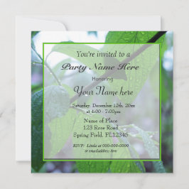 Convites bela primavera verde fresca deixa a festa toda