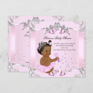 Convites Bela Princesa Chuvada de Bebê Rosa Tuta Étnica