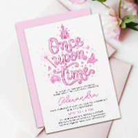 Bela Princesa Rosa Castelo Era Uma Vez Erro de Dig