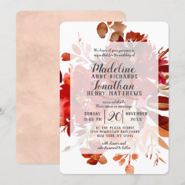 Convites Bela Russa Floral Fall Vintage Enquadrado