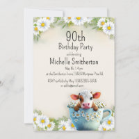 Bela Vaca Teacup Daisies 100ª Festa de aniversário