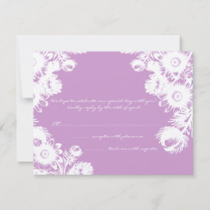 Convites Bela Vintage Black Flower Weding RSVP Card