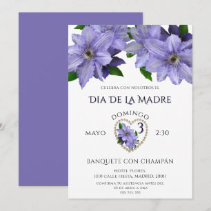 Convites Belas Flores Malva Para o Dia das Mães