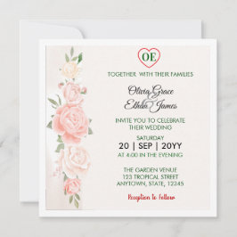 Convites Belas Rosas Florais Casamento 