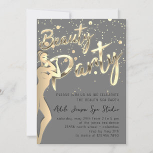 Convites Beleza Body Party - Download instantâneo de Cinzas