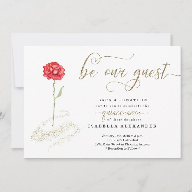 Convites Beleza e Quinceañera Única da Besta (Frente)