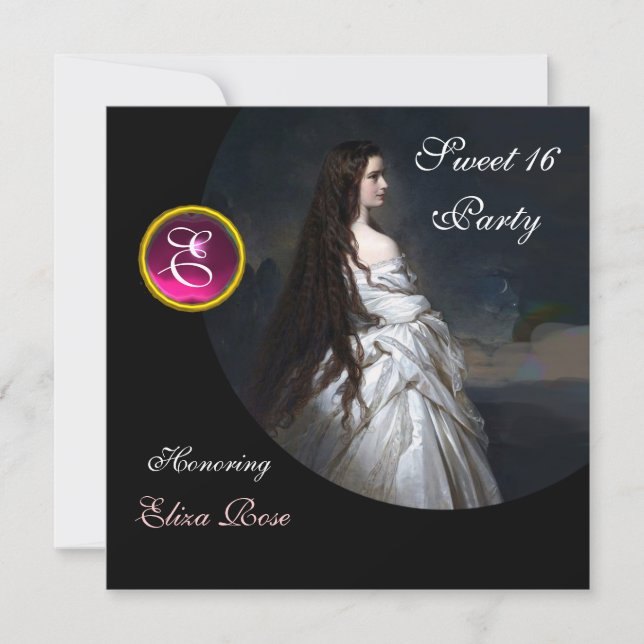 CONVITES BELEZA ETERNA,DOCE 16,PINK,PRETO,DANO BRANCO (Frente)