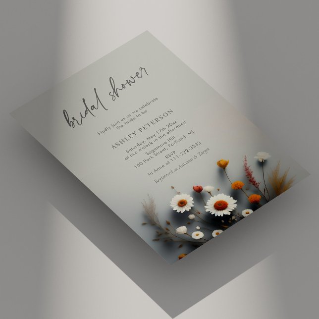 Convites Beleza florescente: Chá de panela de flor selvagem (Personalized Blooming Beauty: Wildflower Bridal Shower Invitation)