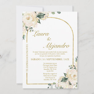 Convites Bell frame Floral buquê Casamento espanhol