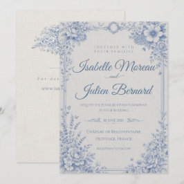 Convites Bellefontaine – Linho Azul Francês Casamento