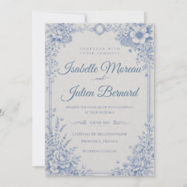 Convites Bellefontaine – Linho Azul Francês Casamento