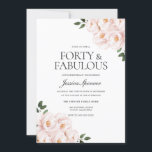 Convites Belo aniversário de 40 anos cor-de-rosa elegante<br><div class="desc">Bonito convite para aniversário de 40 anos cor-de-rosa-claro Ver coleção correspondente em Niche e Nest Store</div>