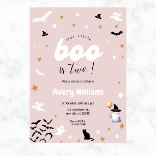Convites Belo aniversário do nosso pequeno Boo Halloween a