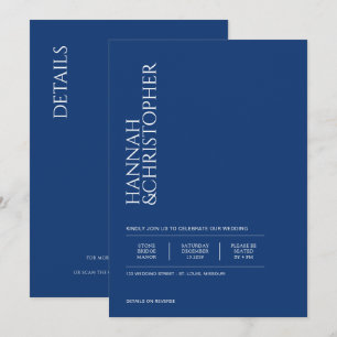 Convites Belo Azul com Casamento de Código QR