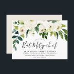 Convites Belo Bar de Flores Brancas Mitzvah Bat Mitzvah<br><div class="desc">Belo Bar de Flores Brancas Mitzvah Bat Mitzvah Adequado para ambos os Bares Mitzvah e Bat Mitzvah</div>