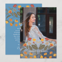 Belo Blue Quinceanera Fiesta Obrigado Foto