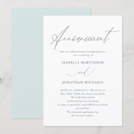 Convites Belo Cancelamento de Casamento de Caligrafia Azul